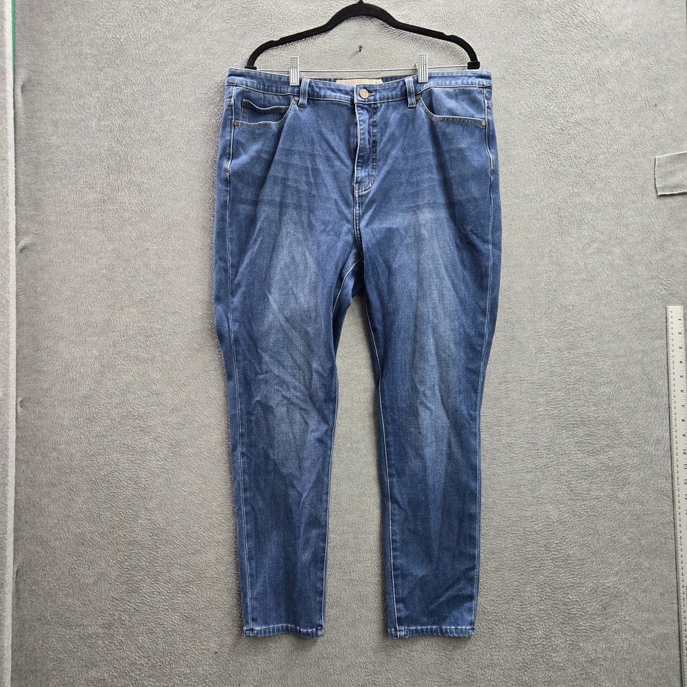 Soft Surroundings Women Jeans 18W Blue Denim 5CW54 Zipper Button 26" Inseam